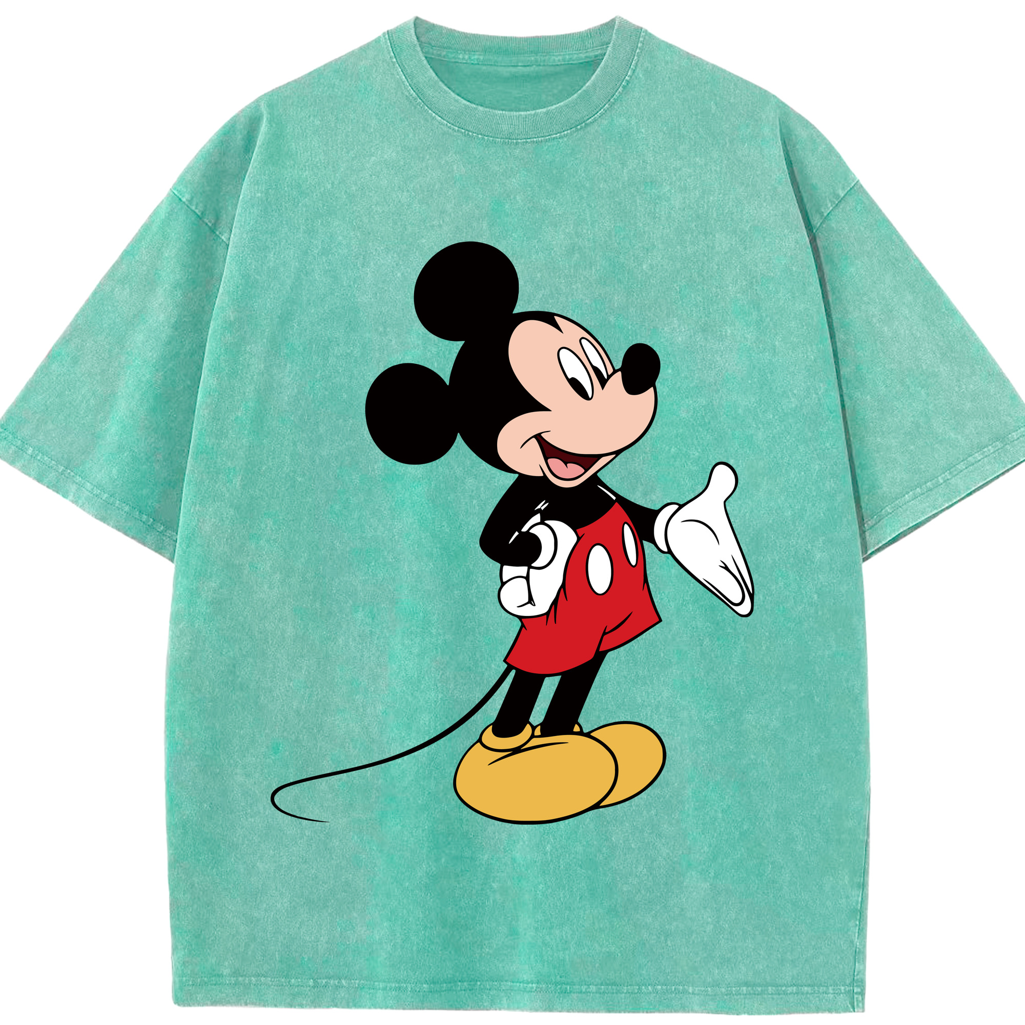 （画像用） ミッキーマウス Mickey Mouse 綿100% ヴィンテージ風 半袖Tシャツ（フロントプリント）